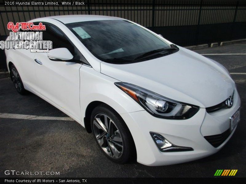 White / Black 2016 Hyundai Elantra Limited