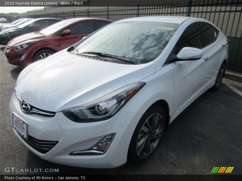White / Black 2016 Hyundai Elantra Limited