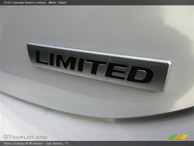 White / Black 2016 Hyundai Elantra Limited