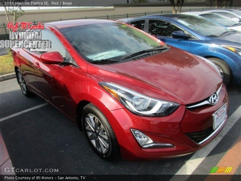 Red / Beige 2016 Hyundai Elantra SE