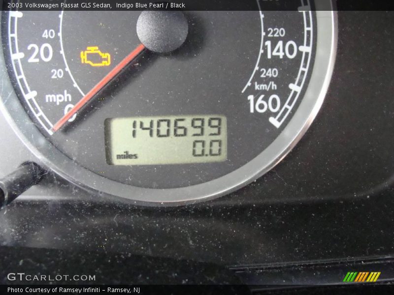 Indigo Blue Pearl / Black 2003 Volkswagen Passat GLS Sedan