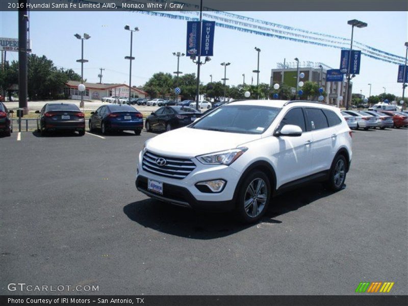 Monaco White / Gray 2016 Hyundai Santa Fe Limited AWD