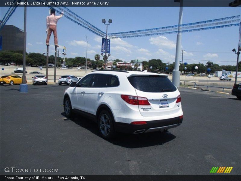 Monaco White / Gray 2016 Hyundai Santa Fe Limited AWD