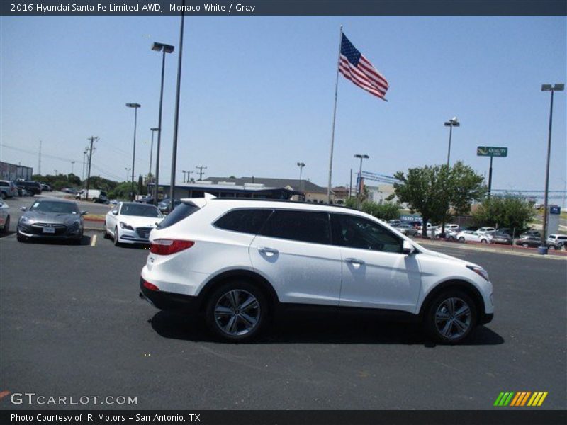 Monaco White / Gray 2016 Hyundai Santa Fe Limited AWD