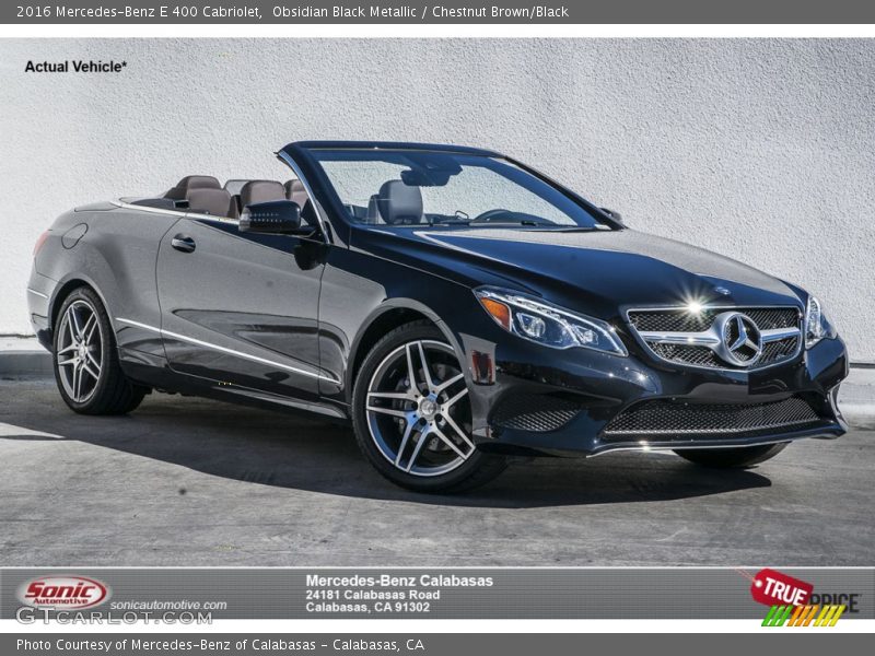 Obsidian Black Metallic / Chestnut Brown/Black 2016 Mercedes-Benz E 400 Cabriolet