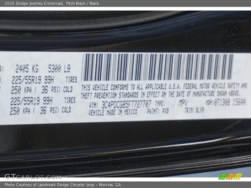 Pitch Black / Black 2015 Dodge Journey Crossroad