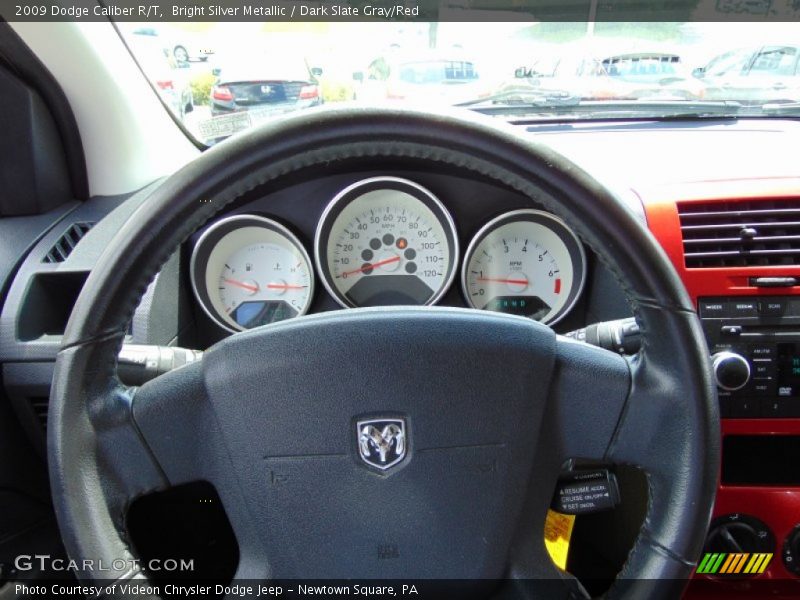 Bright Silver Metallic / Dark Slate Gray/Red 2009 Dodge Caliber R/T