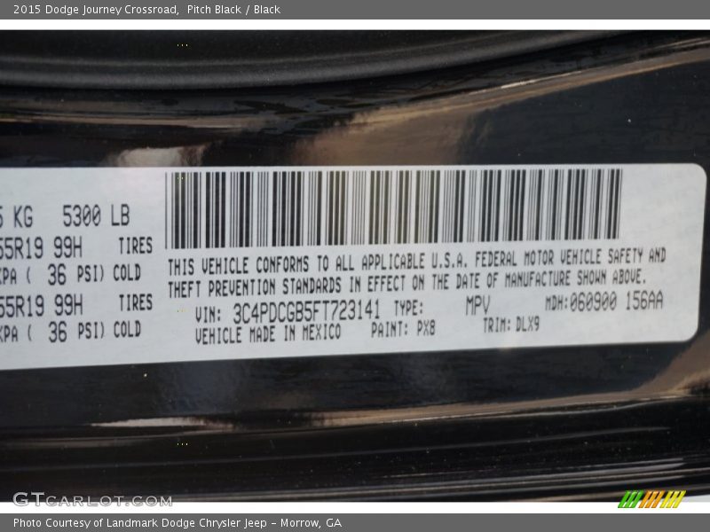 Pitch Black / Black 2015 Dodge Journey Crossroad