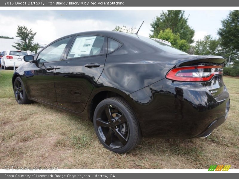 Pitch Black / Black/Ruby Red Accent Stitching 2015 Dodge Dart SXT