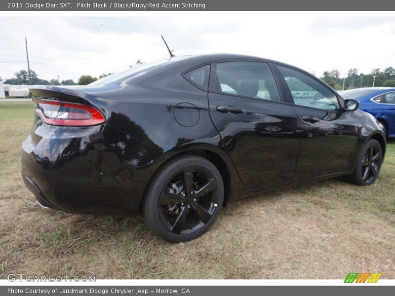 Pitch Black / Black/Ruby Red Accent Stitching 2015 Dodge Dart SXT