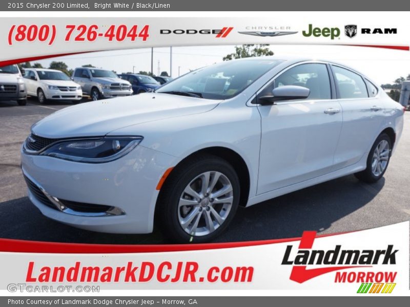Bright White / Black/Linen 2015 Chrysler 200 Limited