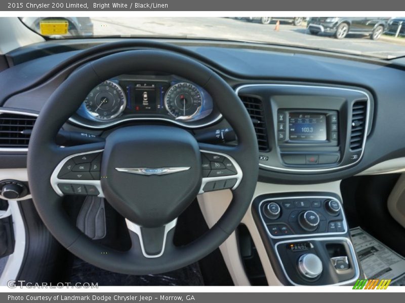 Bright White / Black/Linen 2015 Chrysler 200 Limited