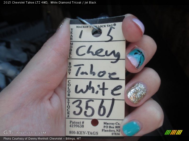 White Diamond Tricoat / Jet Black 2015 Chevrolet Tahoe LTZ 4WD