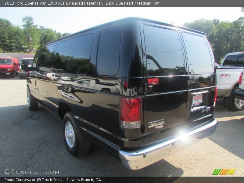 Dark Blue Pearl / Medium Flint 2013 Ford E Series Van E350 XLT Extended Passenger