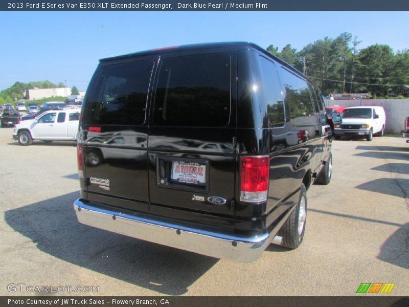 Dark Blue Pearl / Medium Flint 2013 Ford E Series Van E350 XLT Extended Passenger