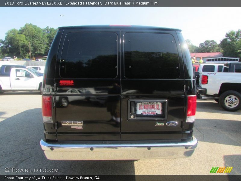Dark Blue Pearl / Medium Flint 2013 Ford E Series Van E350 XLT Extended Passenger