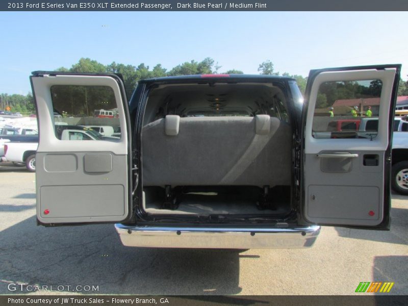 Dark Blue Pearl / Medium Flint 2013 Ford E Series Van E350 XLT Extended Passenger