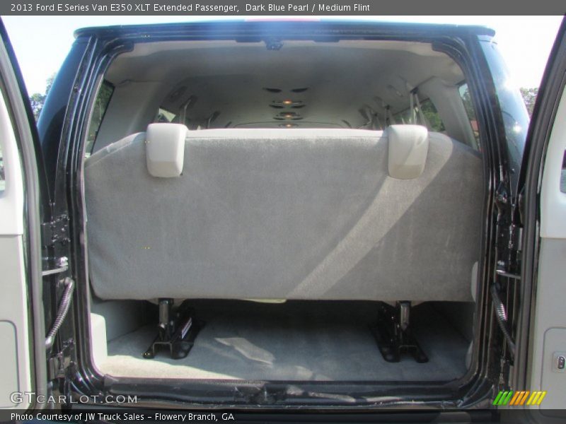 Dark Blue Pearl / Medium Flint 2013 Ford E Series Van E350 XLT Extended Passenger