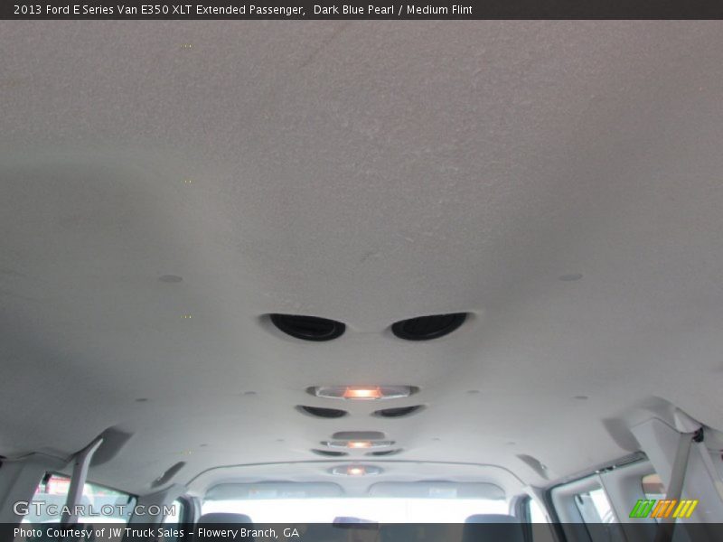 Dark Blue Pearl / Medium Flint 2013 Ford E Series Van E350 XLT Extended Passenger