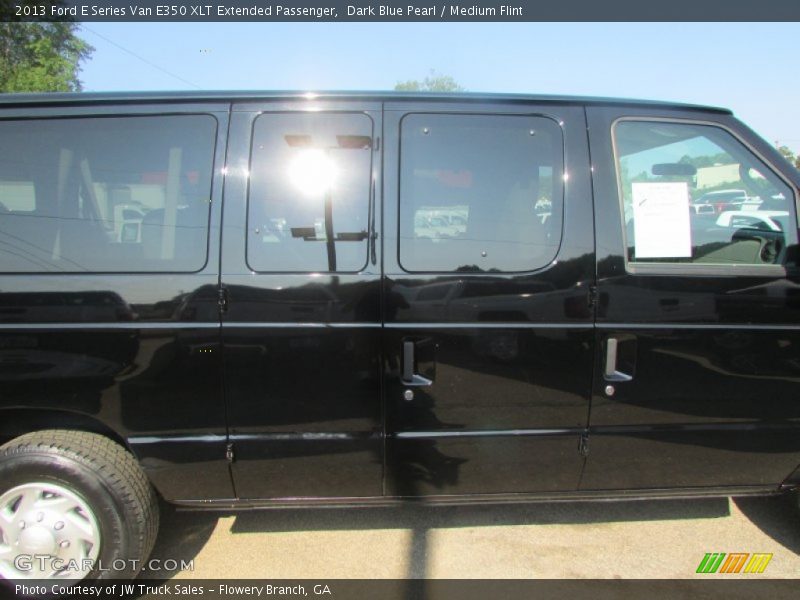 Dark Blue Pearl / Medium Flint 2013 Ford E Series Van E350 XLT Extended Passenger