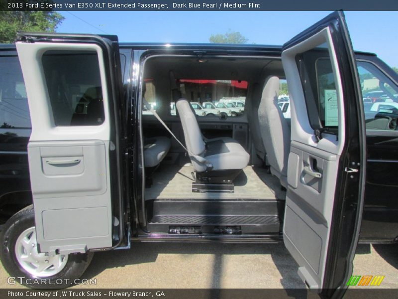 Dark Blue Pearl / Medium Flint 2013 Ford E Series Van E350 XLT Extended Passenger