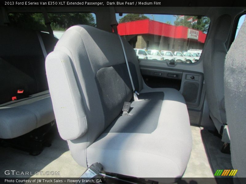 Dark Blue Pearl / Medium Flint 2013 Ford E Series Van E350 XLT Extended Passenger