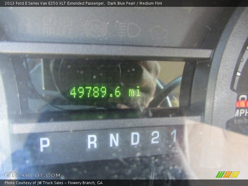 Dark Blue Pearl / Medium Flint 2013 Ford E Series Van E350 XLT Extended Passenger