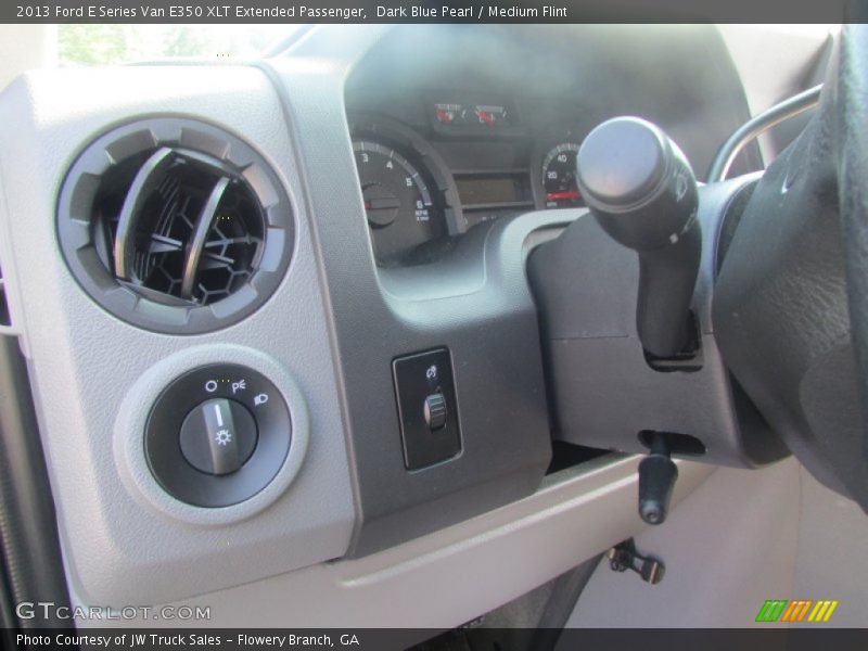 Dark Blue Pearl / Medium Flint 2013 Ford E Series Van E350 XLT Extended Passenger