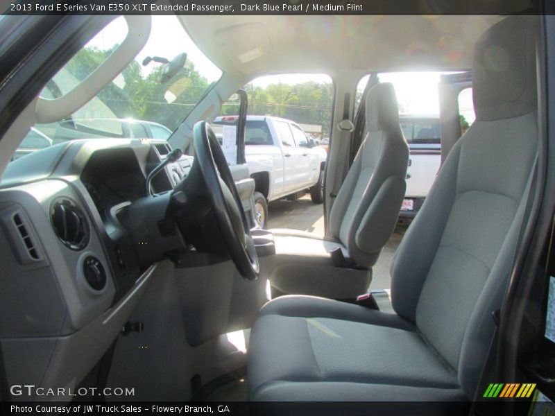 Dark Blue Pearl / Medium Flint 2013 Ford E Series Van E350 XLT Extended Passenger