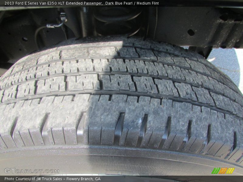 Dark Blue Pearl / Medium Flint 2013 Ford E Series Van E350 XLT Extended Passenger