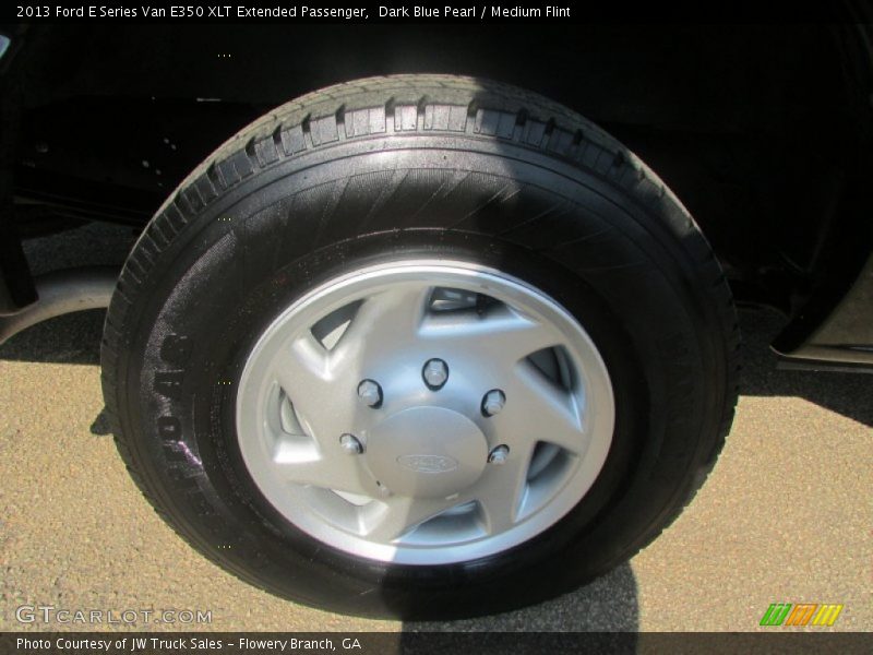 Dark Blue Pearl / Medium Flint 2013 Ford E Series Van E350 XLT Extended Passenger