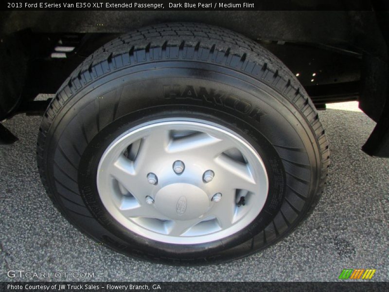 Dark Blue Pearl / Medium Flint 2013 Ford E Series Van E350 XLT Extended Passenger