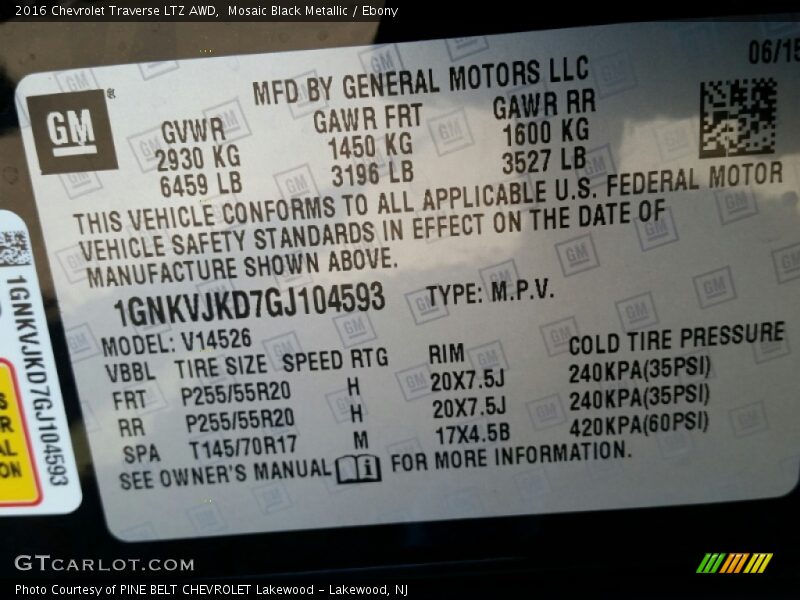 Mosaic Black Metallic / Ebony 2016 Chevrolet Traverse LTZ AWD