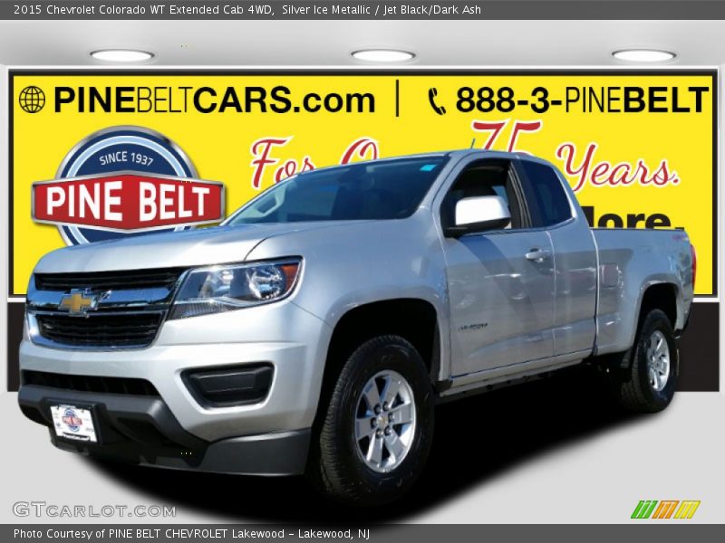 Silver Ice Metallic / Jet Black/Dark Ash 2015 Chevrolet Colorado WT Extended Cab 4WD