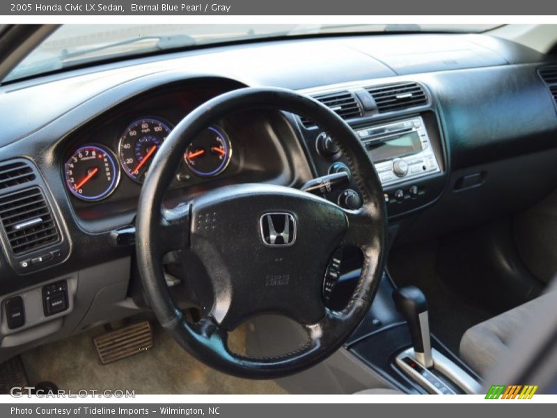 Eternal Blue Pearl / Gray 2005 Honda Civic LX Sedan