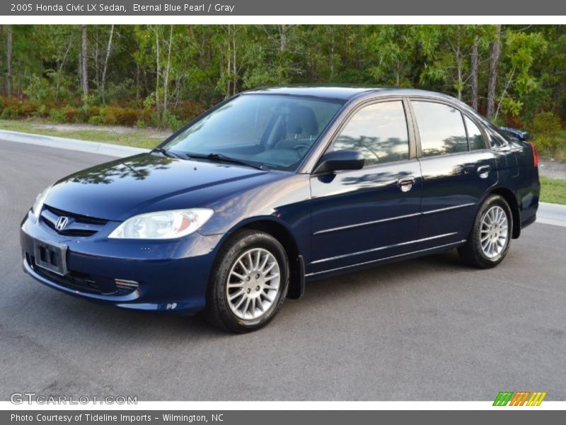 Eternal Blue Pearl / Gray 2005 Honda Civic LX Sedan
