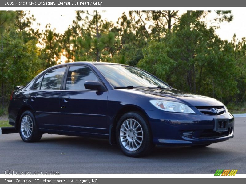 Eternal Blue Pearl / Gray 2005 Honda Civic LX Sedan