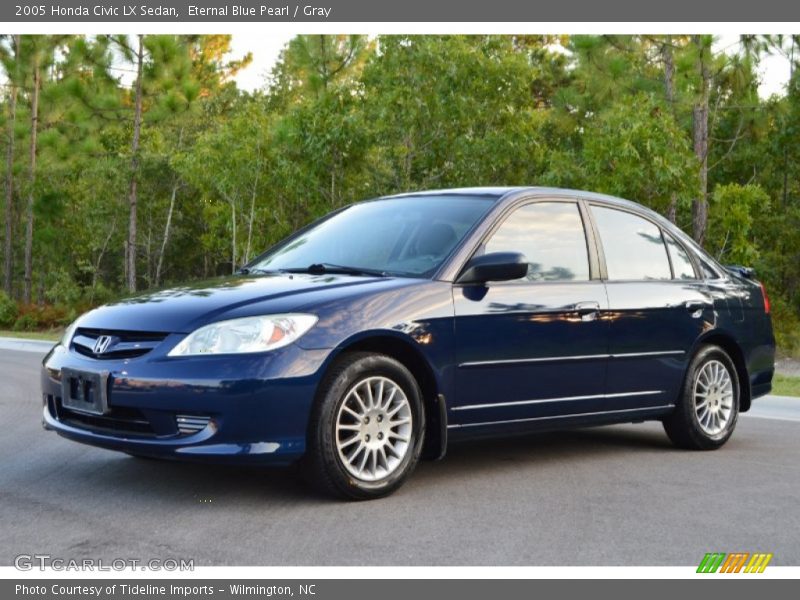 Eternal Blue Pearl / Gray 2005 Honda Civic LX Sedan