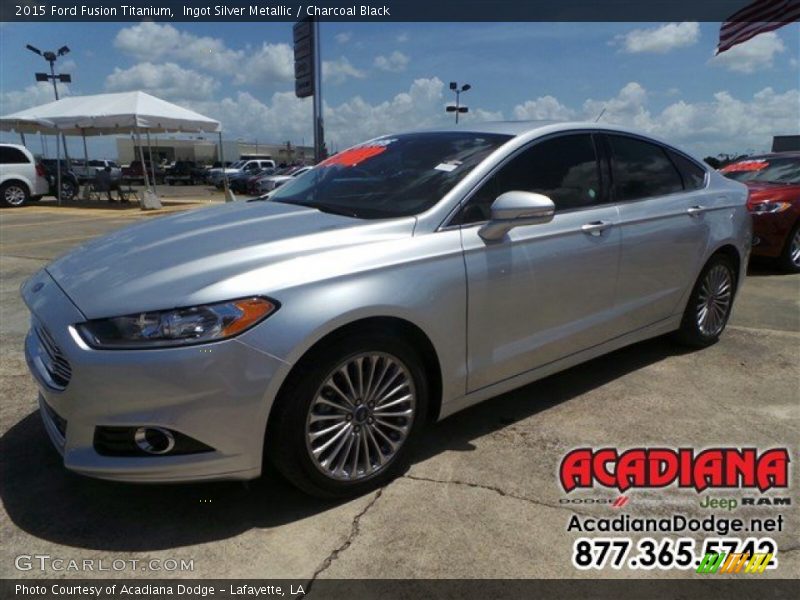 Ingot Silver Metallic / Charcoal Black 2015 Ford Fusion Titanium