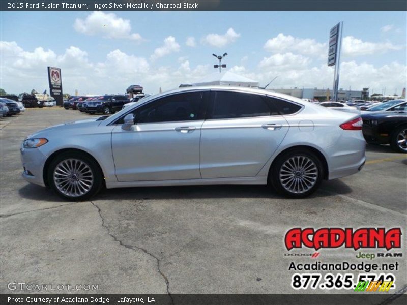 Ingot Silver Metallic / Charcoal Black 2015 Ford Fusion Titanium