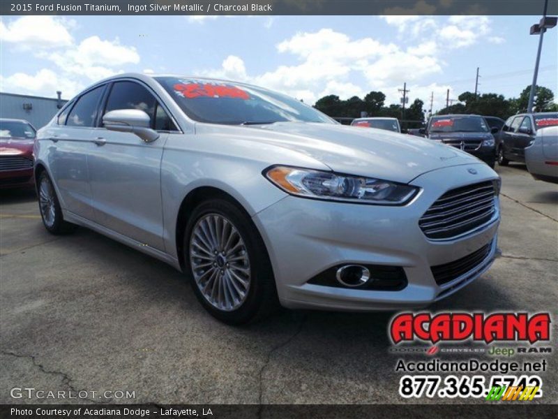 Ingot Silver Metallic / Charcoal Black 2015 Ford Fusion Titanium