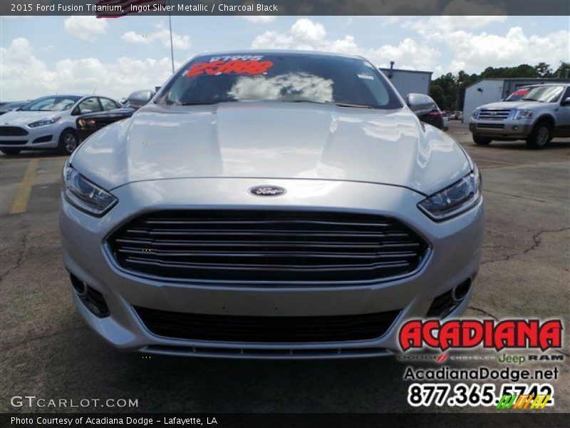 Ingot Silver Metallic / Charcoal Black 2015 Ford Fusion Titanium