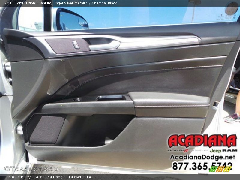 Ingot Silver Metallic / Charcoal Black 2015 Ford Fusion Titanium