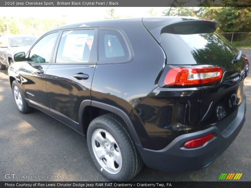 Brilliant Black Crystal Pearl / Black 2016 Jeep Cherokee Sport