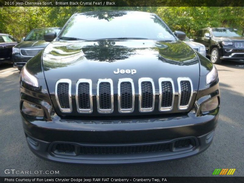 Brilliant Black Crystal Pearl / Black 2016 Jeep Cherokee Sport