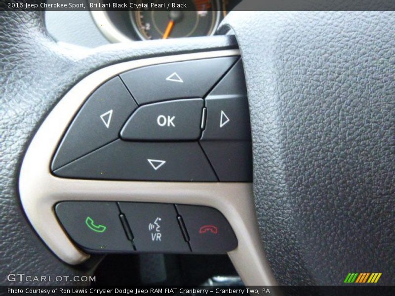 Brilliant Black Crystal Pearl / Black 2016 Jeep Cherokee Sport