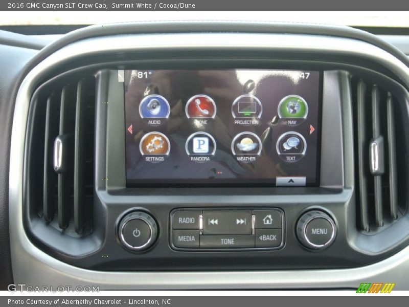 Controls of 2016 Canyon SLT Crew Cab