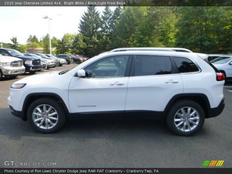 Bright White / Black/Light Frost Beige 2016 Jeep Cherokee Limited 4x4