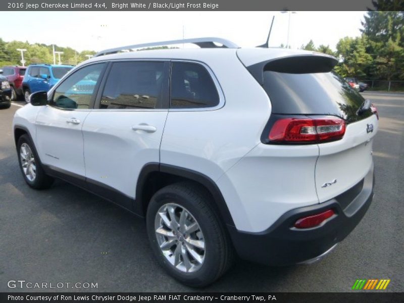 Bright White / Black/Light Frost Beige 2016 Jeep Cherokee Limited 4x4