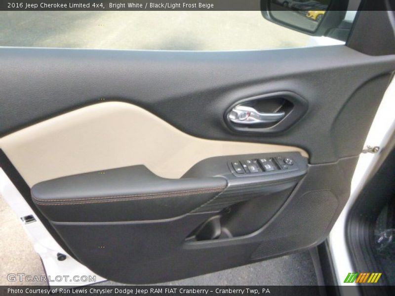 Bright White / Black/Light Frost Beige 2016 Jeep Cherokee Limited 4x4